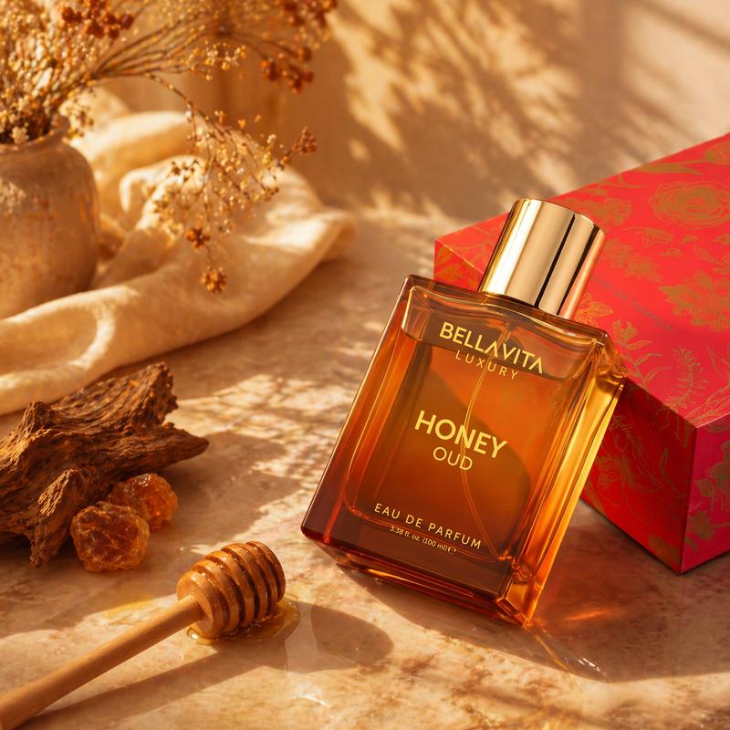 Bellavita Luxury Honey Oud Eau de Perfume | 100 ml (3.4 fl.oz.) | Perfume for Men and Women | Sweet Honey, Bergamot, Oud, And Amber notes.
