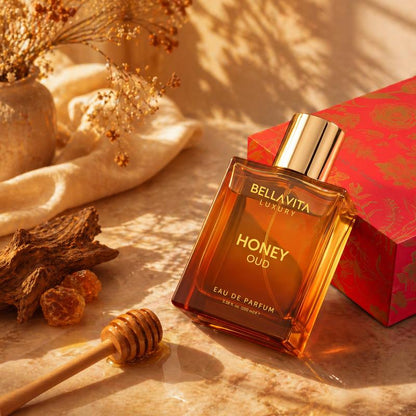 Bellavita Luxury Honey Oud Eau de Perfume | 100 ml (3.4 fl.oz.) | Perfume for Men and Women | Sweet Honey, Bergamot, Oud, And Amber notes.